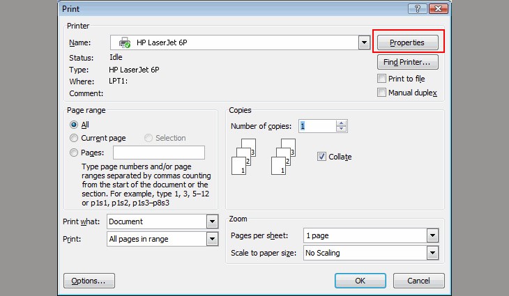in 2 mat trong word 2007